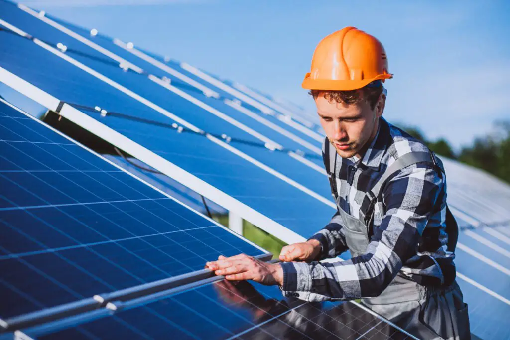 man working for solar installations